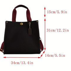 Vintage Tote Bag Crossbody Handbag Turn Lock Large Capacity