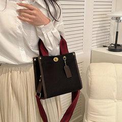 Vintage Tote Bag Crossbody Handbag Turn Lock Large Capacity