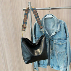 Stylish Commuter Tote Bag PU Leather Large Capacity Shoulder Bag