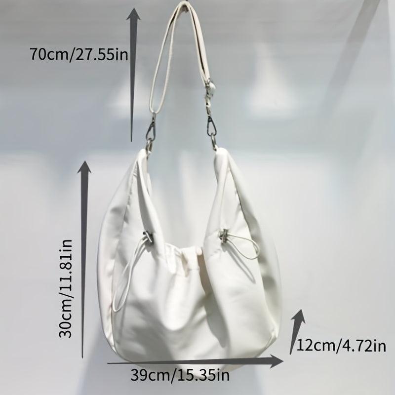 Large Capacity Crossbody Bag Drawstring Hobo Shoulder Bag