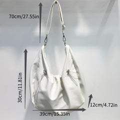 Large Capacity Crossbody Bag Drawstring Hobo Shoulder Bag