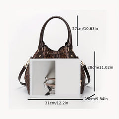 Argyle Pattern Drawstring Bucket Bag Crossbody Bag