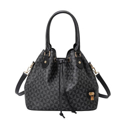 Argyle Pattern Drawstring Bucket Bag Crossbody Bag