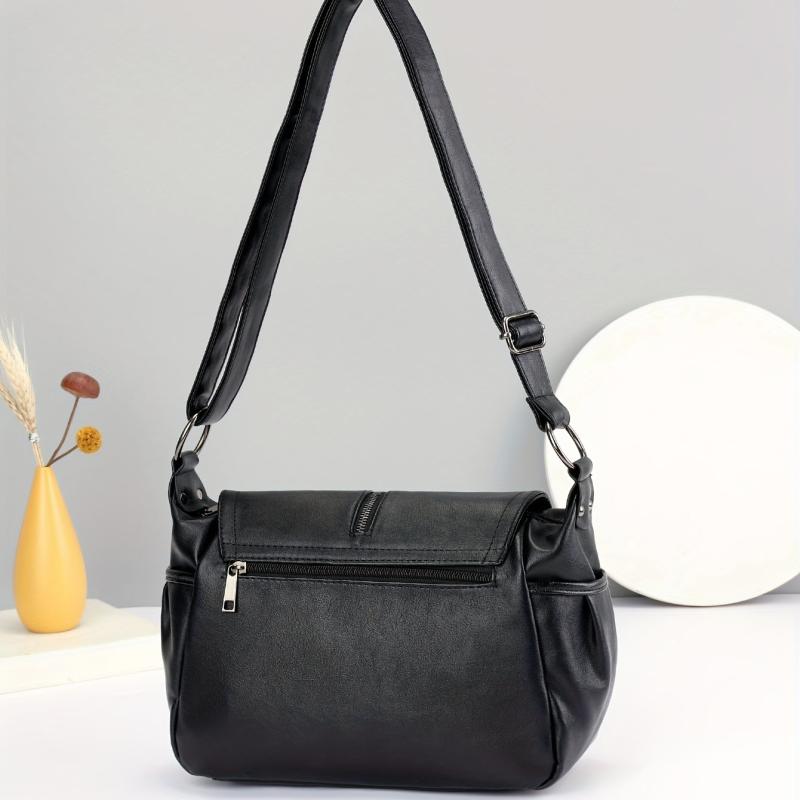 Solid Tassel Large Capacity Underarm Bag PU Leather Crossbody Messenger Tote Bag
