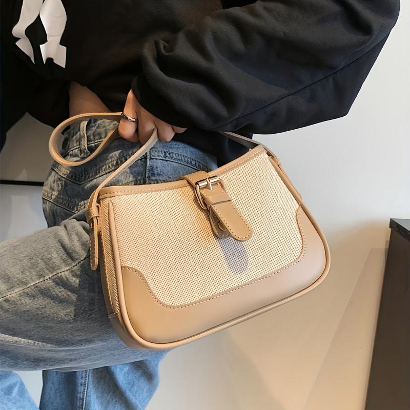 Vintage Crescent Shoulder Bag Retro PU Underarm Bag