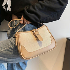 Vintage Crescent Shoulder Bag Retro PU Underarm Bag