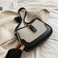 Vintage Crescent Shoulder Bag Retro PU Underarm Bag