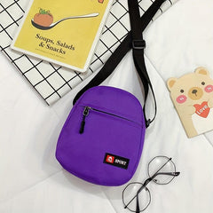 Solid Casual Zipper Shoulder Bag All Match Crossbody Purse