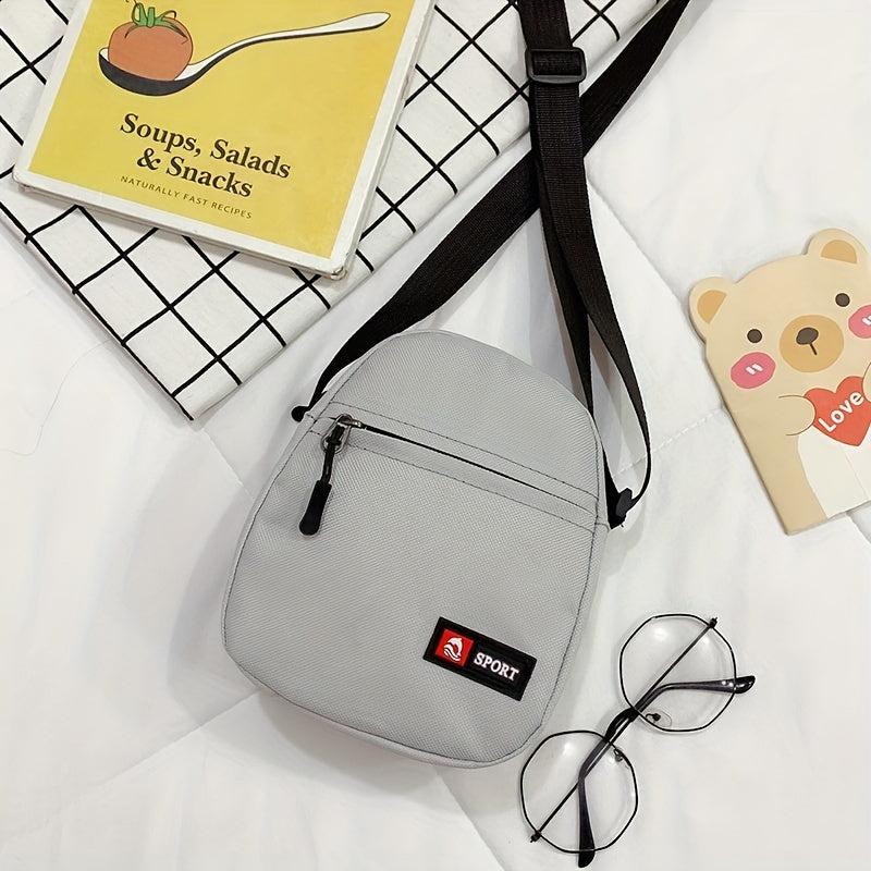 Solid Casual Zipper Shoulder Bag All Match Crossbody Purse
