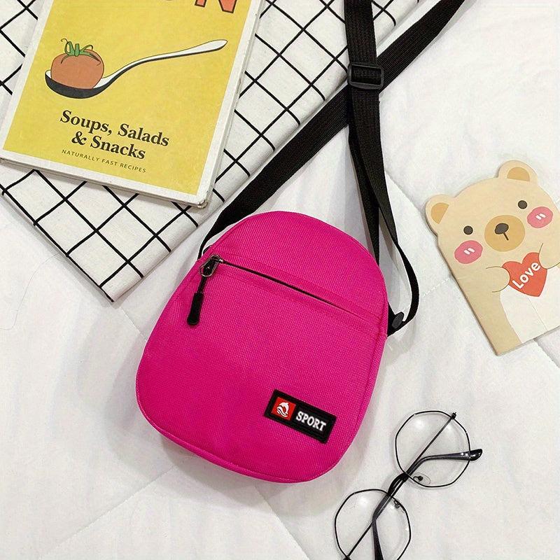 Solid Casual Zipper Shoulder Bag All Match Crossbody Purse