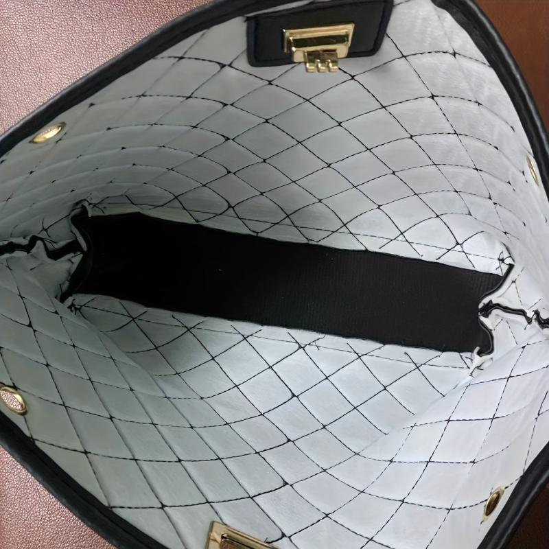 Argyle Quilted Chain Crossbody Bag with Women's Scarf Decor