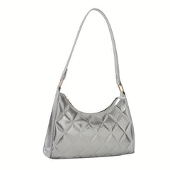 Argyle Quilted Shoulder Bag Women's PU Leather Handbag Purse