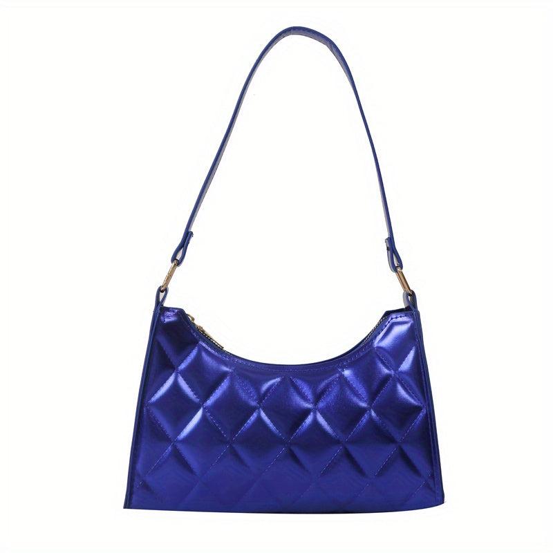 Argyle Quilted Shoulder Bag Women's PU Leather Handbag Purse