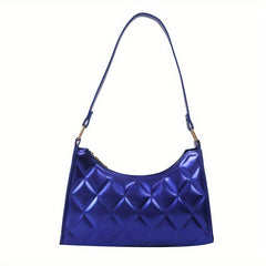 Argyle Quilted Shoulder Bag Women's PU Leather Handbag Purse