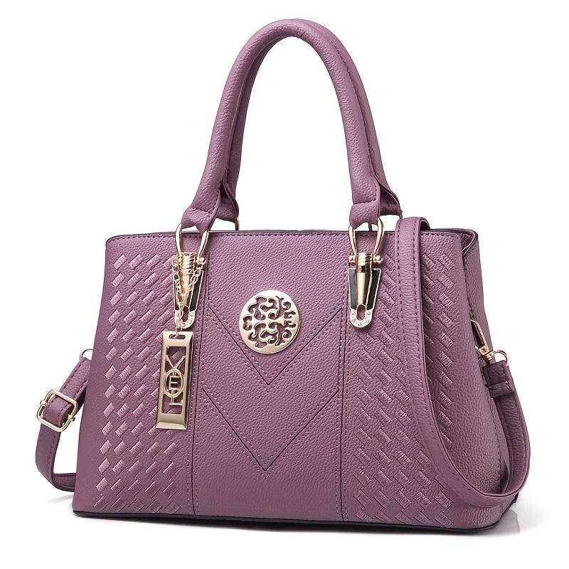 Embroidery Detail Tote Bag Women's Satchel Purse Crossbody
