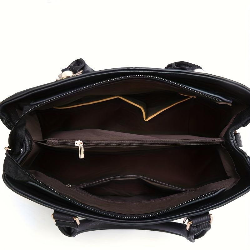Embroidery Detail Tote Bag Women's Satchel Purse Crossbody