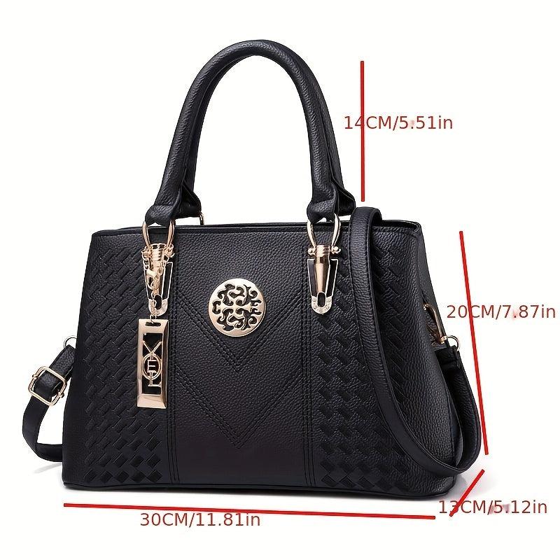 Embroidery Detail Tote Bag Women's Satchel Purse Crossbody