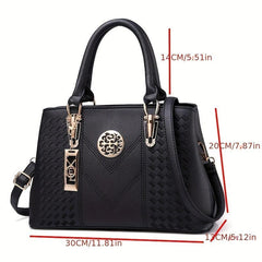 Embroidery Detail Tote Bag Women's Satchel Purse Crossbody