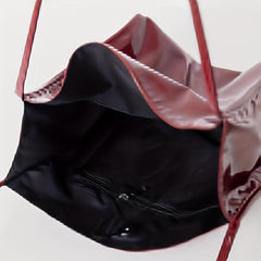 Glossy PU Leather Shoulder Bag Large Capacity Tote Bag Solid Hobo Bag