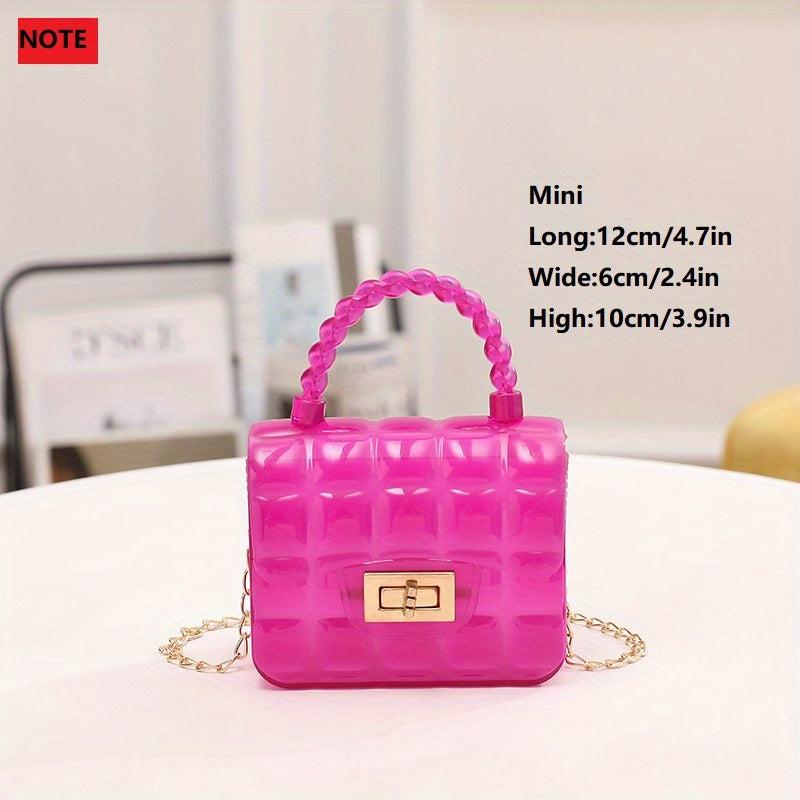 Gingham Embossed Shoulder Bag Metal Chain Crossbody Bag