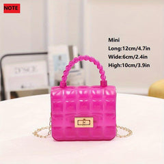 Gingham Embossed Shoulder Bag Metal Chain Crossbody Bag