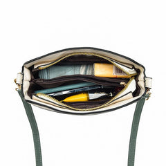 Floral Embroidery Crossbody Bag Suede Bucket Purse