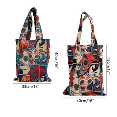 Anime Pattern Stitching Shoulder Bag Large Capacity Stylish Niche Shopping Bag