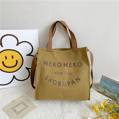Vintage Canvas Crossbody Bag Large Capacity Tote Bag Casual Handbag