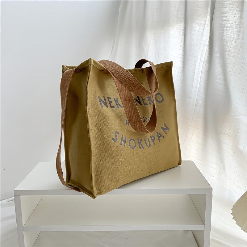 Vintage Canvas Crossbody Bag Large Capacity Tote Bag Casual Handbag