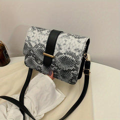 Colorful Snake Skin Pattern Shoulder Bag Classic Flap Bag