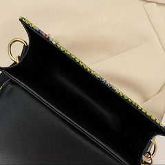 Colorful Snake Skin Pattern Shoulder Bag Classic Flap Bag