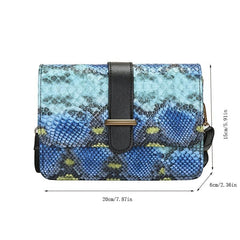 Colorful Snake Skin Pattern Shoulder Bag Classic Flap Bag