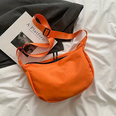 Minimalist Nylon Crossbody Bag Large Capacity Zipper Shoulder Purse