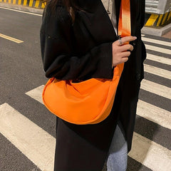 Minimalist Nylon Crossbody Bag Large Capacity Zipper Shoulder Purse
