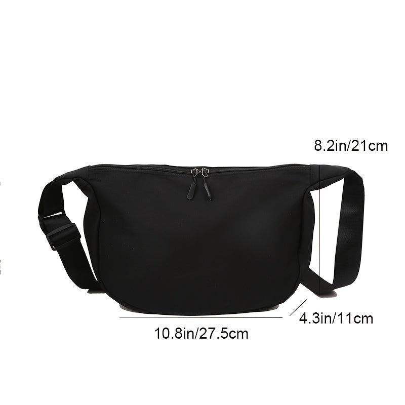 Minimalist Nylon Crossbody Bag Large Capacity Zipper Shoulder Purse