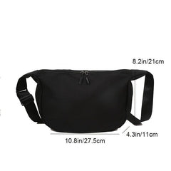 Minimalist Nylon Crossbody Bag Large Capacity Zipper Shoulder Purse