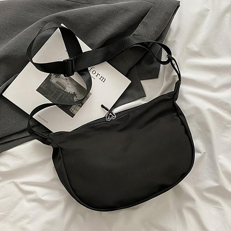 Minimalist Nylon Crossbody Bag Large Capacity Zipper Shoulder Purse