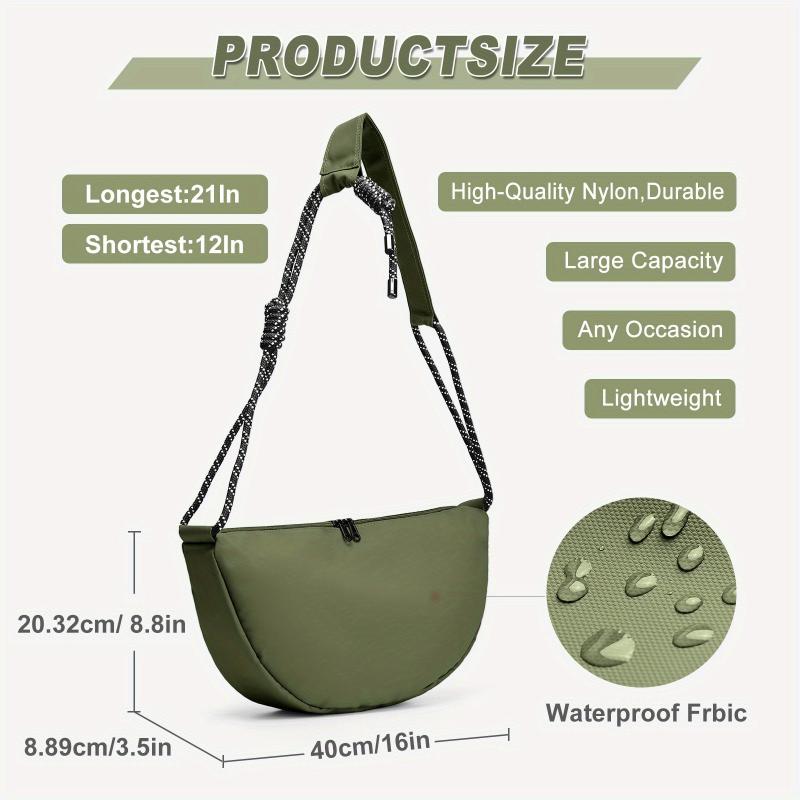Large Capacity Nylon Crossbody Bag for Outdoor