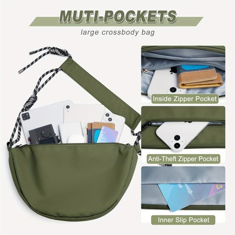 Large Capacity Nylon Crossbody Bag for Outdoor