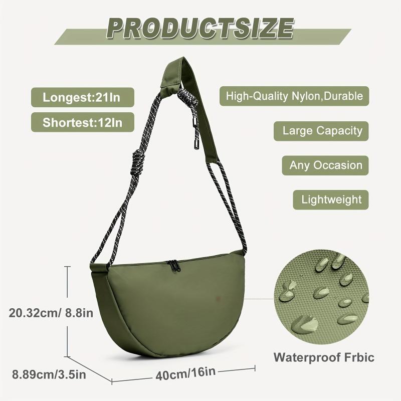 Large Capacity Nylon Crossbody Bag for Outdoor