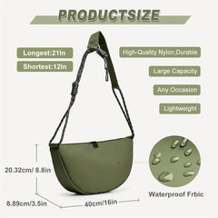 Large Capacity Nylon Crossbody Bag for Outdoor