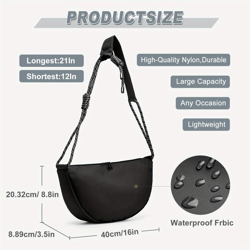 Large Capacity Nylon Crossbody Bag for Outdoor