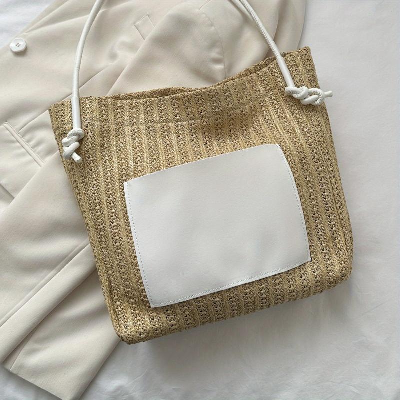 Straw Stitching Tote Bag Women's Woven Shoulder Bag
