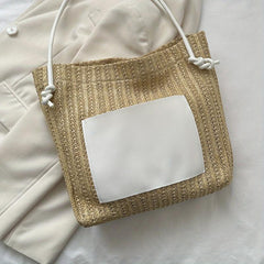 Straw Stitching Tote Bag Women's Woven Shoulder Bag