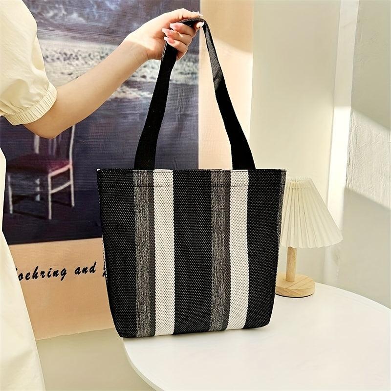 Fashionable Striped Pattern Shoulder Bag