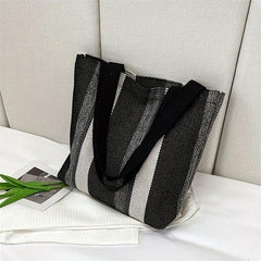 Fashionable Striped Pattern Shoulder Bag