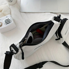 Canvas Crossbody Bag With Coin Purse Letter Graphic Shoulder Bag