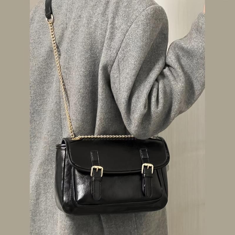Retro Style Messenger Bag Solid Crossbody Bag