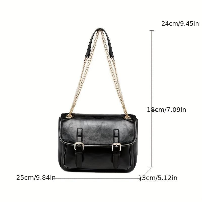 Retro Style Messenger Bag Solid Crossbody Bag