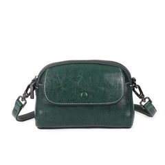 Solid Leather Crossbody Shoulder Bag Small Flap Purse